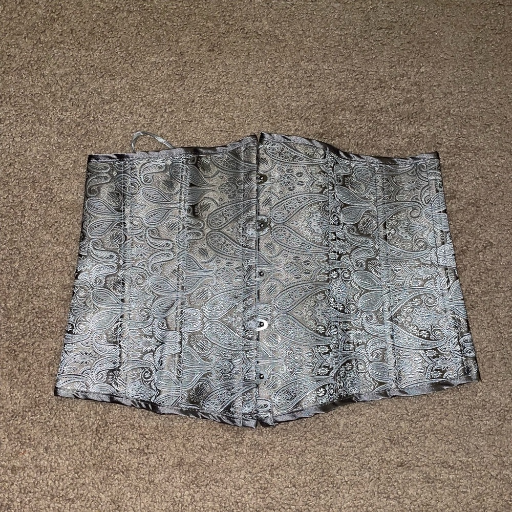 Silver brocade corset 30 inch waist